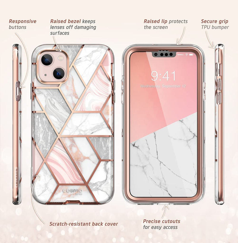 iPhone 13 Mini Marble Case Slim Full-Body Stylish Protective Case with Built-in Screen Protector - Gorilla Cases