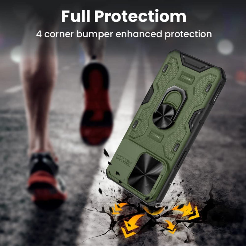 iPhone 13 Pro Kickstand Case Slide Lens Cover Mount Cover Case - Green - Gorilla Cases
