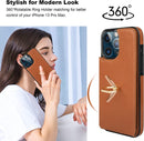 iPhone 13 Pro Max Case Wallet Card Holder, 360°Rotation 6.7 Inch Brown