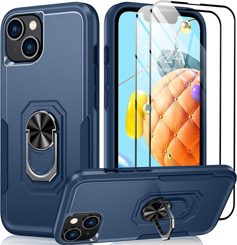 iPhone 14 Case 2pcs Screen Protector Protective Phone Case - Blue - Gorilla Cases