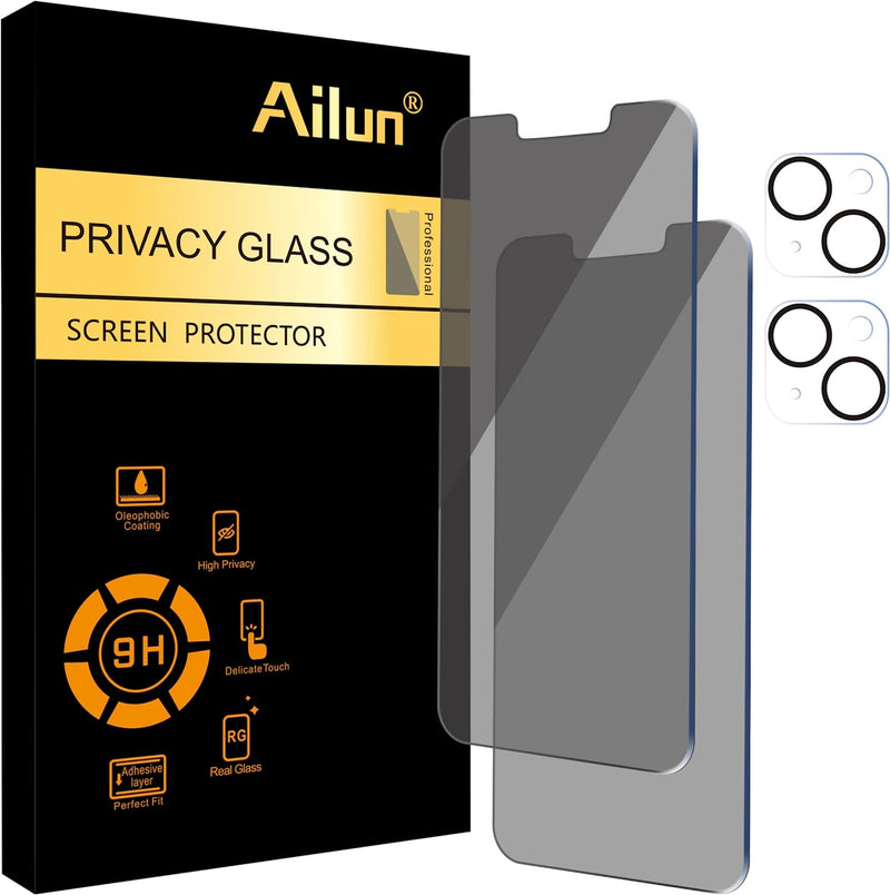iPhone 14 Plus Anti Spy Private Tempered Glass Film - HD Black - Gorilla Cases