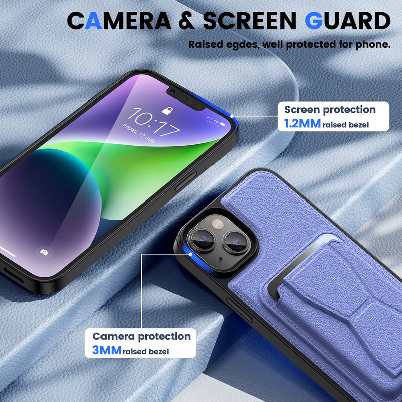 iPhone 14 Plus Case Detachable Card Holder Case Cover - Purple - Gorilla Cases