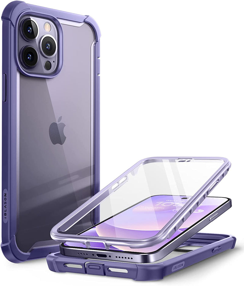 iPhone 14 Pro 6.1 inch Dual Layer Rugged Clear Bumper Case Screen Protector Mauve - Gorilla Cases