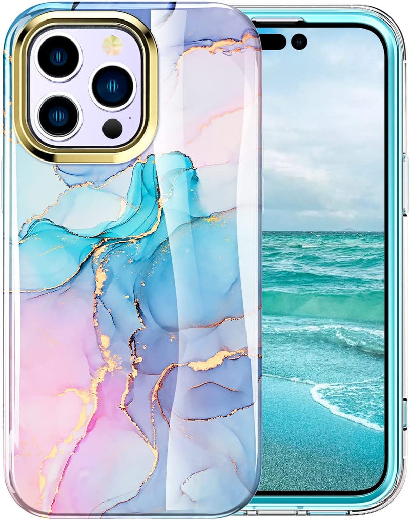 iPhone 14 Pro Max Case 6.7 inch Glass Screen Protecto Marble - Gorilla Cases