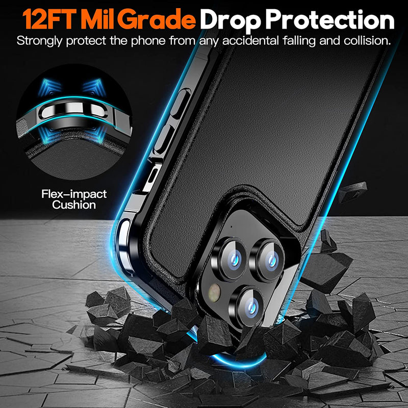 iPhone 14 Pro Max Case Magnetic Case Glass Screen Protector Black - Gorilla Cases