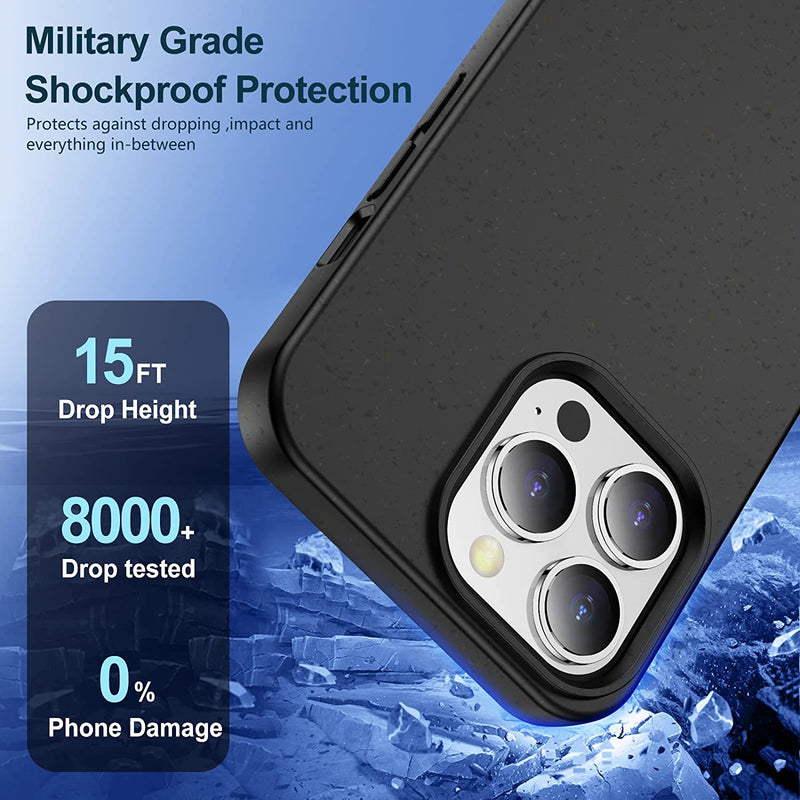 iPhone 14 Pro Max Case Naural Texture Speckled Soft Phone Case, Black - Gorilla Cases