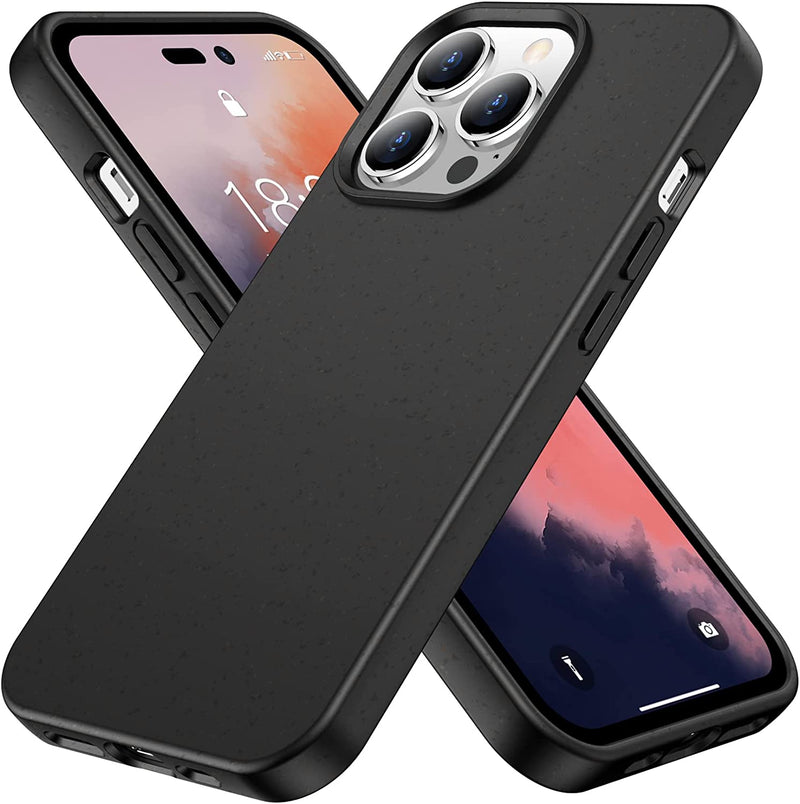 iPhone 14 Pro Max Case Naural Texture Speckled Soft Phone Case, Black - Gorilla Cases