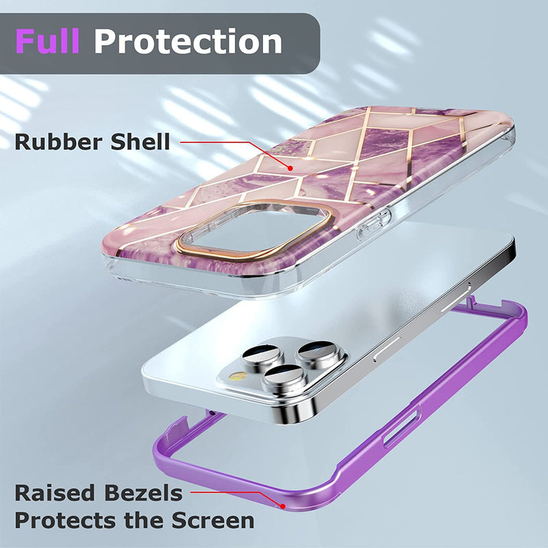 iPhone 14 Pro Max Case with Screen Protector Glass Screen Protector Purple - Gorilla Cases