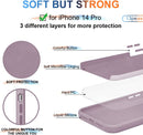 iPhone 14 Pro Silicone Soft Cases Girly Men Slim Heart Pattern Stylish Cute Cover Purple
