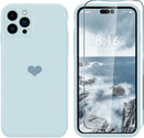 iPhone 14 Pro Silicone Soft Cases Girly Men Slim Heart Pattern Stylish Cute Cover Purple