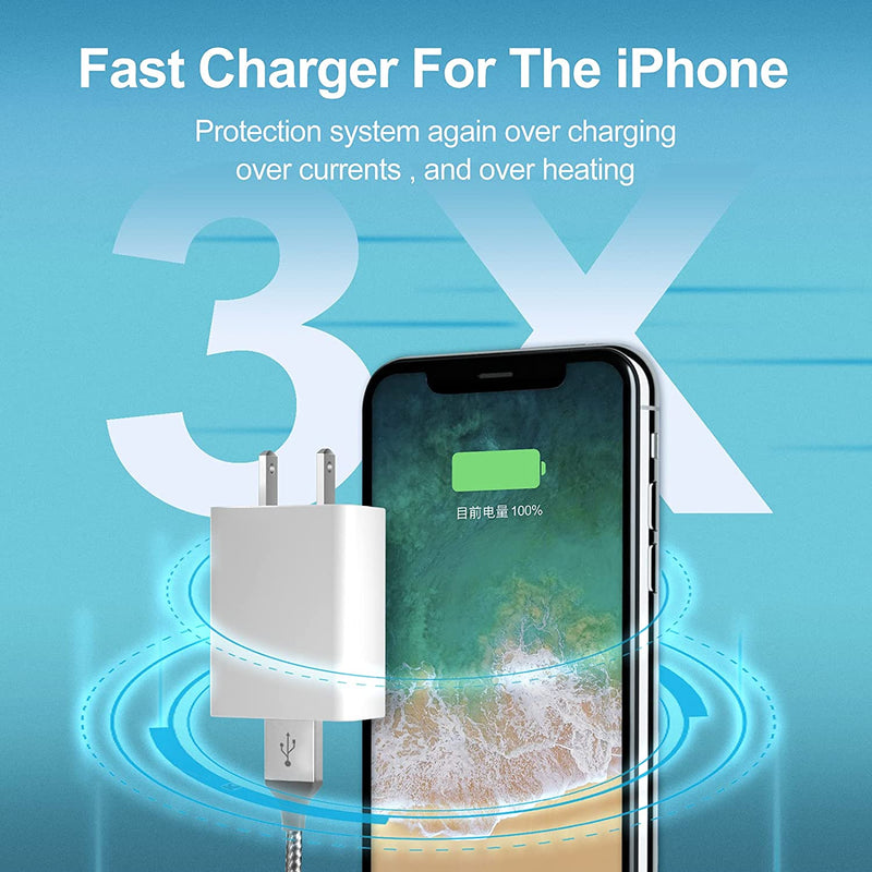 iPhone Charger Fast Charging, 2 Pack USB Wall Charger Travel Plug Adapter - Gorilla Cases