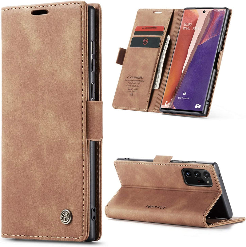 Kowauri Galaxy Note 20 Ultra Case,Leather Wallet Case - Wine Red - Gorilla Cases