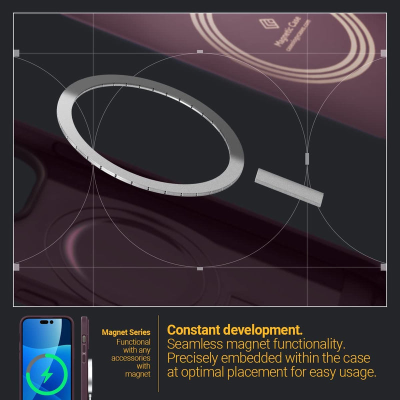 Magnet Designed for Magsafe Compatible iPhone 14 Pro Case 5G - Burgundy - Gorilla Cases