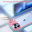 Maxdara iPhone 13 Pro Max Case Built - in Screen Protector 6.7 inch Pink Green