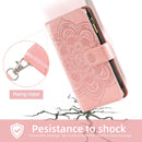 Moto Edge Plus Wallet Case Tempered Glass Screen Protector Rose Gold