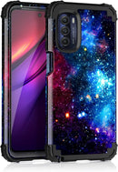 Moto G Stylus 5G/4G Case Shiny Dark Three Layer Heavy Duty Blue Sky