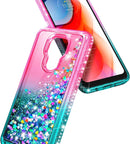 Motorola Moto G Play Tempered Glass Screen Protector Girls Cute Case (Pink/Aqua)