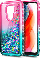 Motorola Moto G Play Tempered Glass Screen Protector Girls Cute Case (Pink/Aqua)