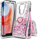 Motorola Moto G Play Tempered Glass Screen Protector Girls Cute Case (Pink/Aqua)