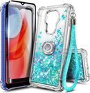 Motorola Moto G Play Tempered Glass Screen Protector Girls Cute Case (Pink/Aqua)