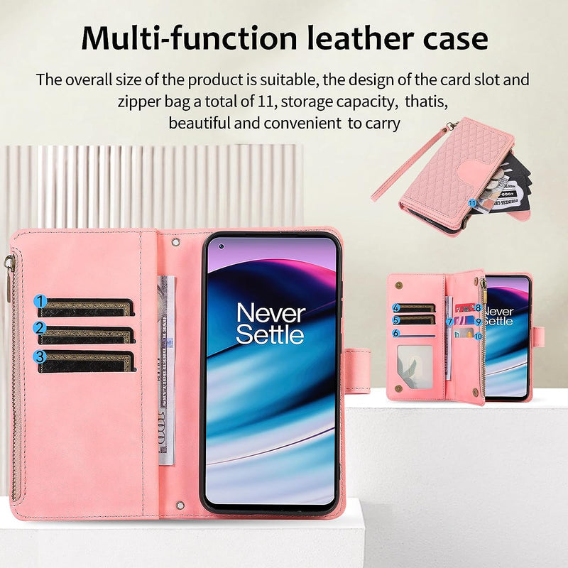 OnePlus 11 5G Wallet Cover Tempered Glass Screen Protector Girls Rose Gold - Gorilla Cases