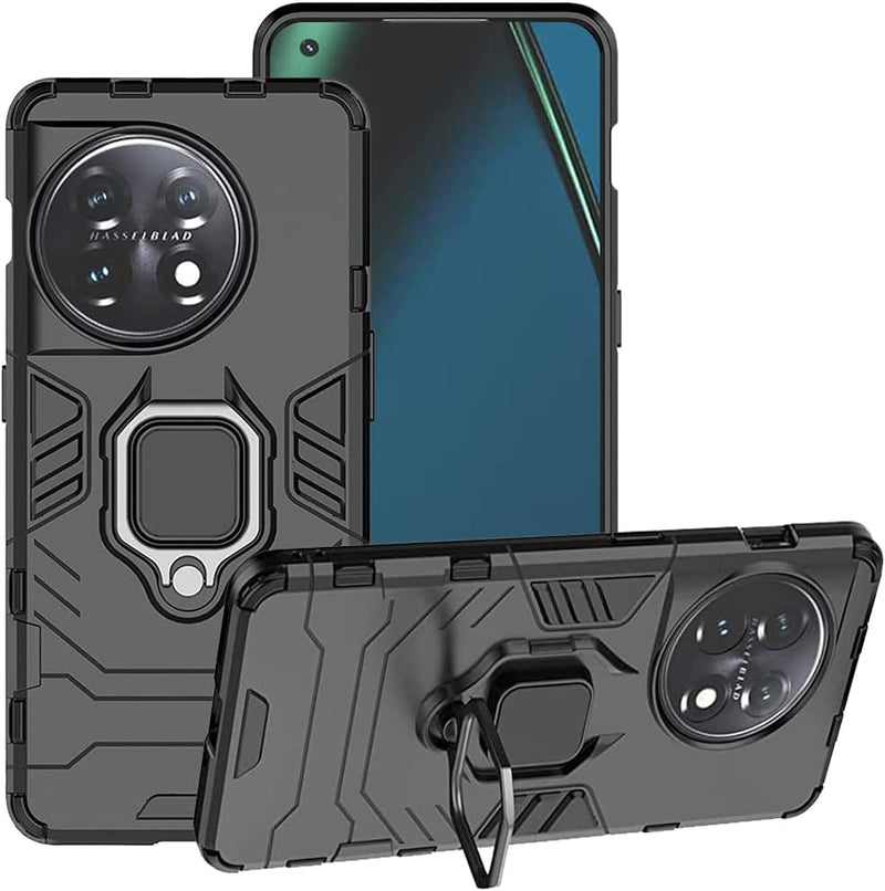 OnePlus 11 Case 2 in 1 Shockproof Defender Kickstand Dual Layer Bumper Hard Back Case Cover Black - Gorilla Cases