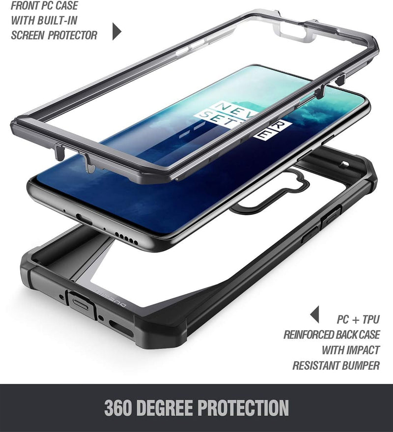 Poetic Guardian Series Designed OnePlus 7T Pro/OnePlus 7 Pro Case, Black/Clear - Gorilla Cases