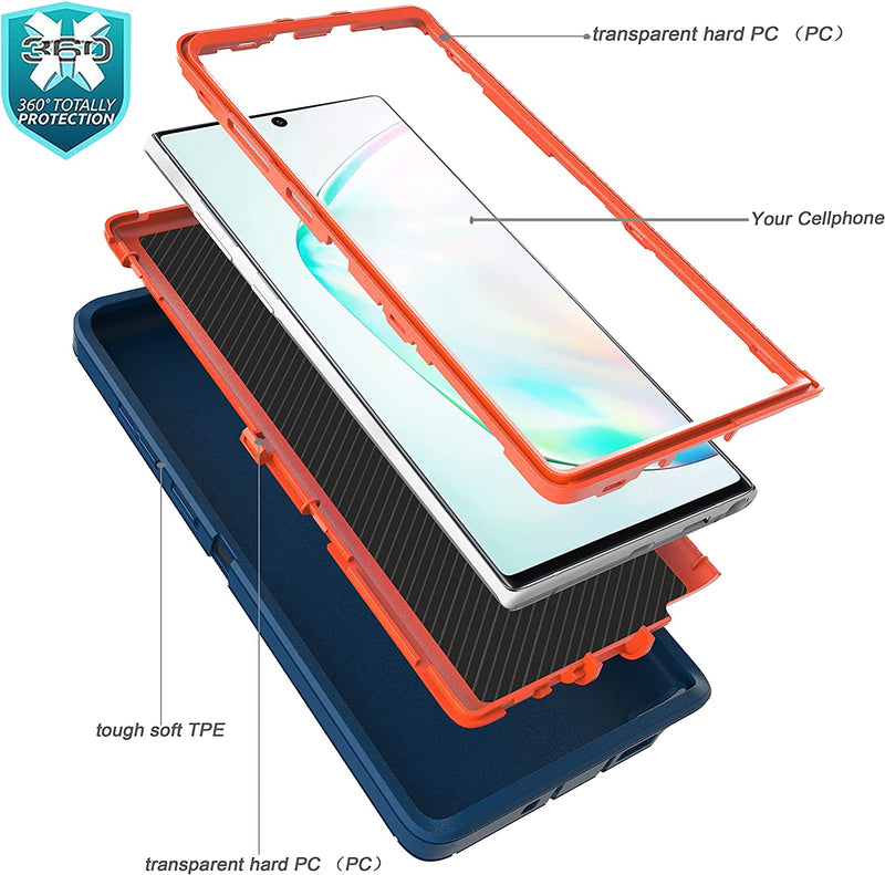 Samsung Galaxy Note 10 Plus YmhxcY Heavy Protection Cover Blue and Orange - Gorilla Cases