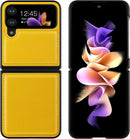 Samsung Galaxy Z Flip 4 5G Genuine Leather Back Cover - Yellow