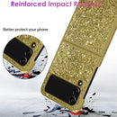 Samsung Galaxy Z Flip 4 5G,Galaxy Z Flip 4 5G Case Fold Cover Case Gold