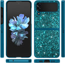 Samsung Galaxy Z Flip 4 Case Bling Glitter Cute Case Women - Blue