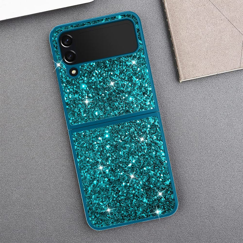 Samsung Galaxy Z Flip 4 Case Bling Glitter Cute Case Women - Blue - Gorilla Cases