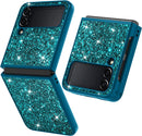 Samsung Galaxy Z Flip 4 Case Bling Glitter Cute Case Women - Blue