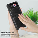Samsung Galaxy Z Flip 4 Leather Case Phone Case (Black)