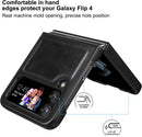 Samsung Galaxy Z Flip 4 Leather Case Phone Case (Black)