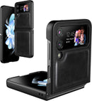 Samsung Galaxy Z Flip 4 Leather Case Phone Case (Black)