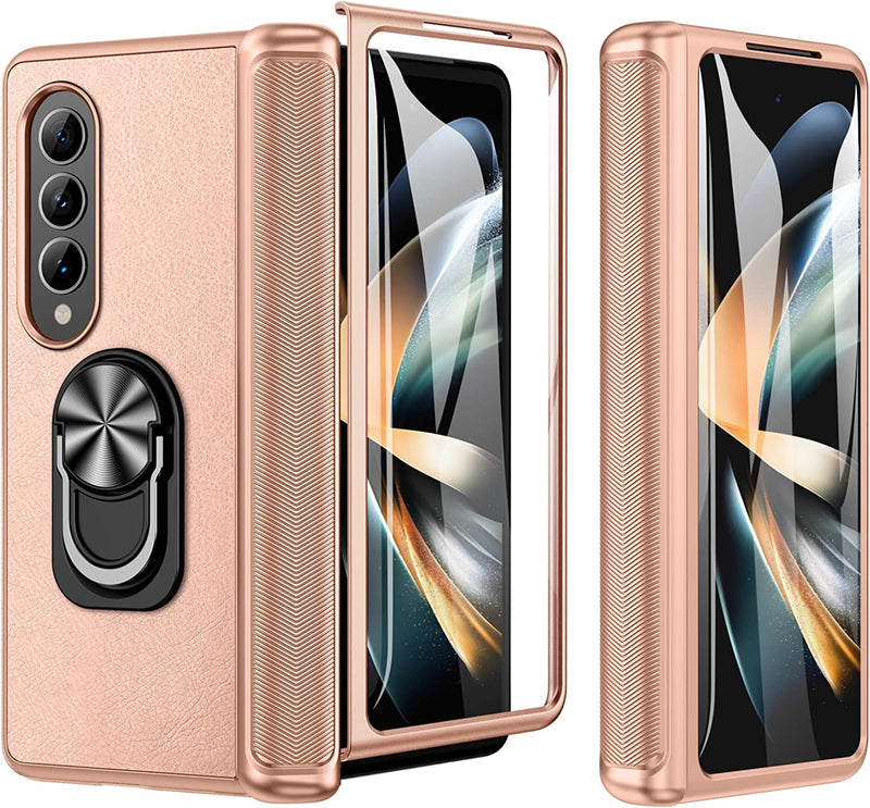 Samsung Galaxy Z Fold 4 Case Hinge Protection & Screen Protector 4 5G- Rose Gold - Gorilla Cases