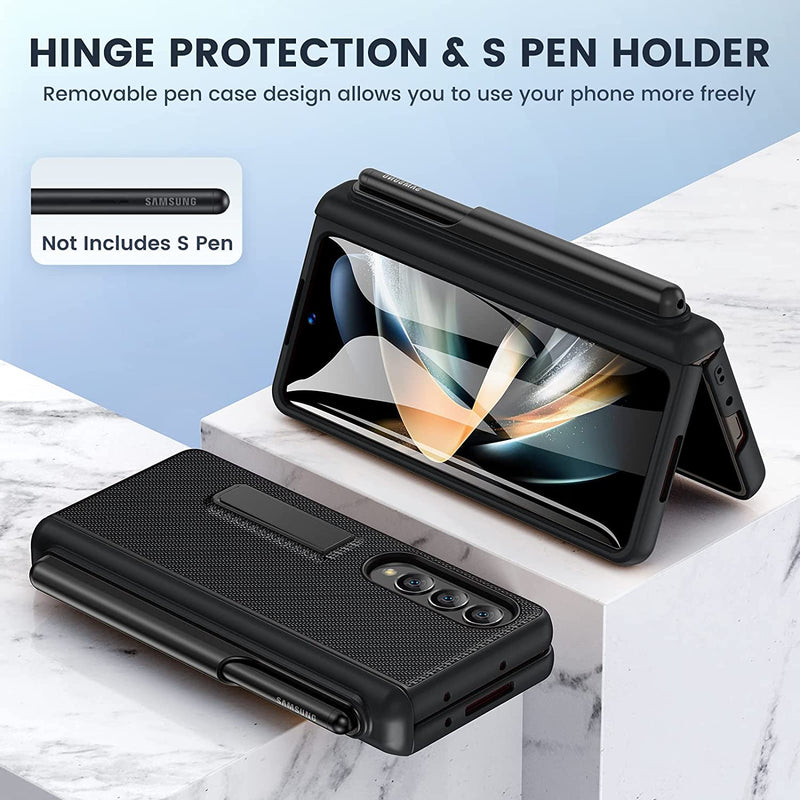 Samsung Galaxy Z Fold 4 Hinge Protection S Pen Holder Protective Phone Case - Gorilla Cases