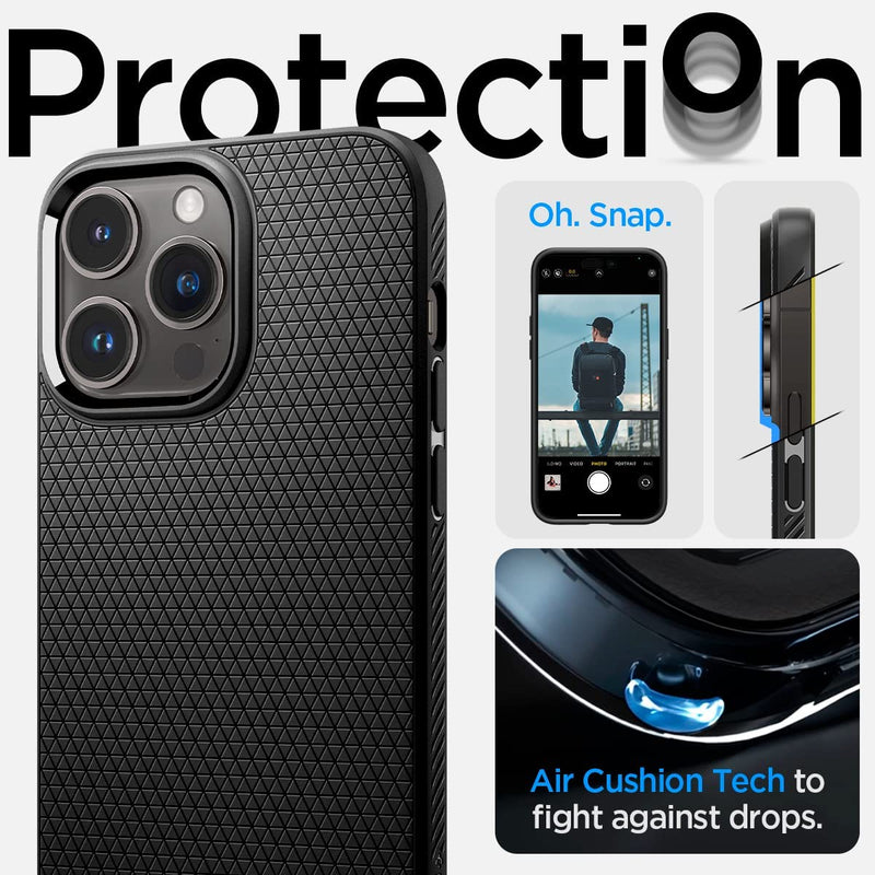 Spigen Liquid Air Armor Designed for iPhone 14 Pro Case (2022) - Matte Black - Gorilla Cases