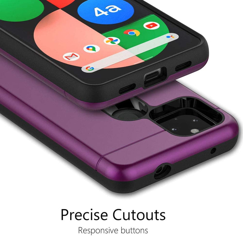 Teelevo Wallet Case for Google Pixel 4a 5G, Dual Layer Case - Purple - Gorilla Cases