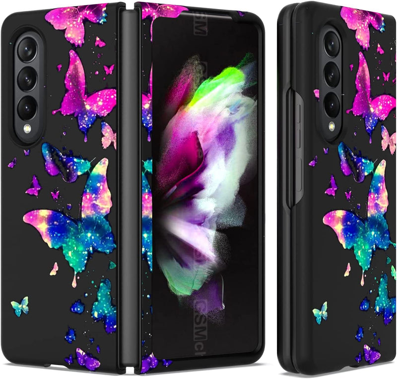 Women Girls Men Samsung Galaxy Z Fold 4 Case,Samsung Z Fold 4 Case Glowing Butterfly - Gorilla Cases