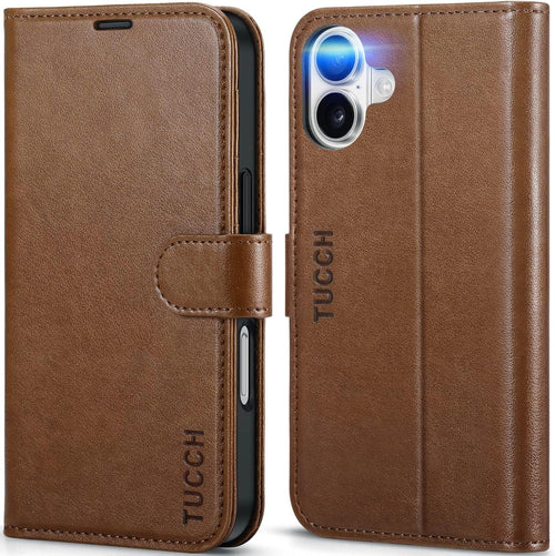 iPhone 16 Leather Magnetic Flip Cover with Card Slots