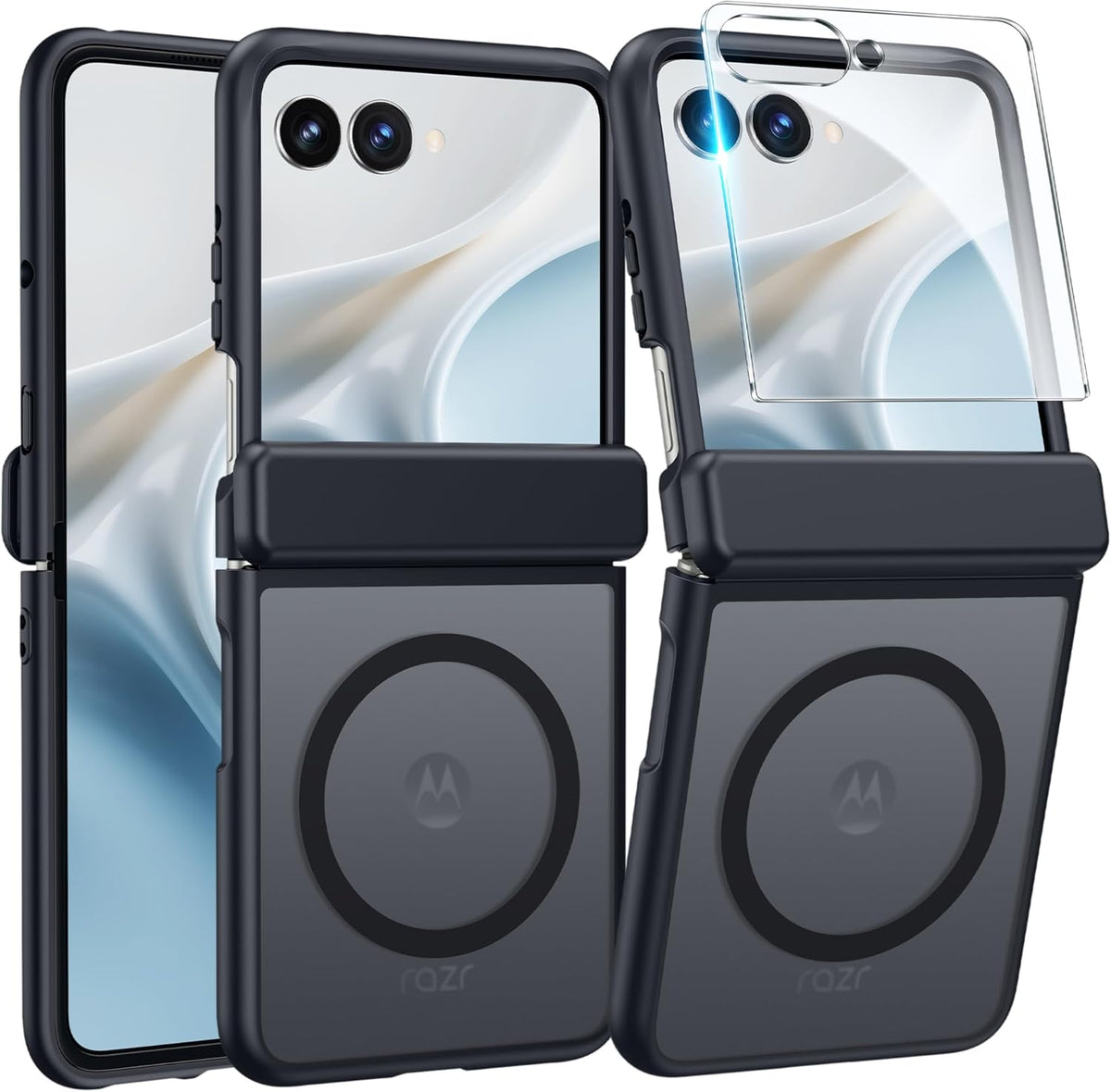 Moto Razr 2026 Translucent Matte Case with MagSafe front and back view