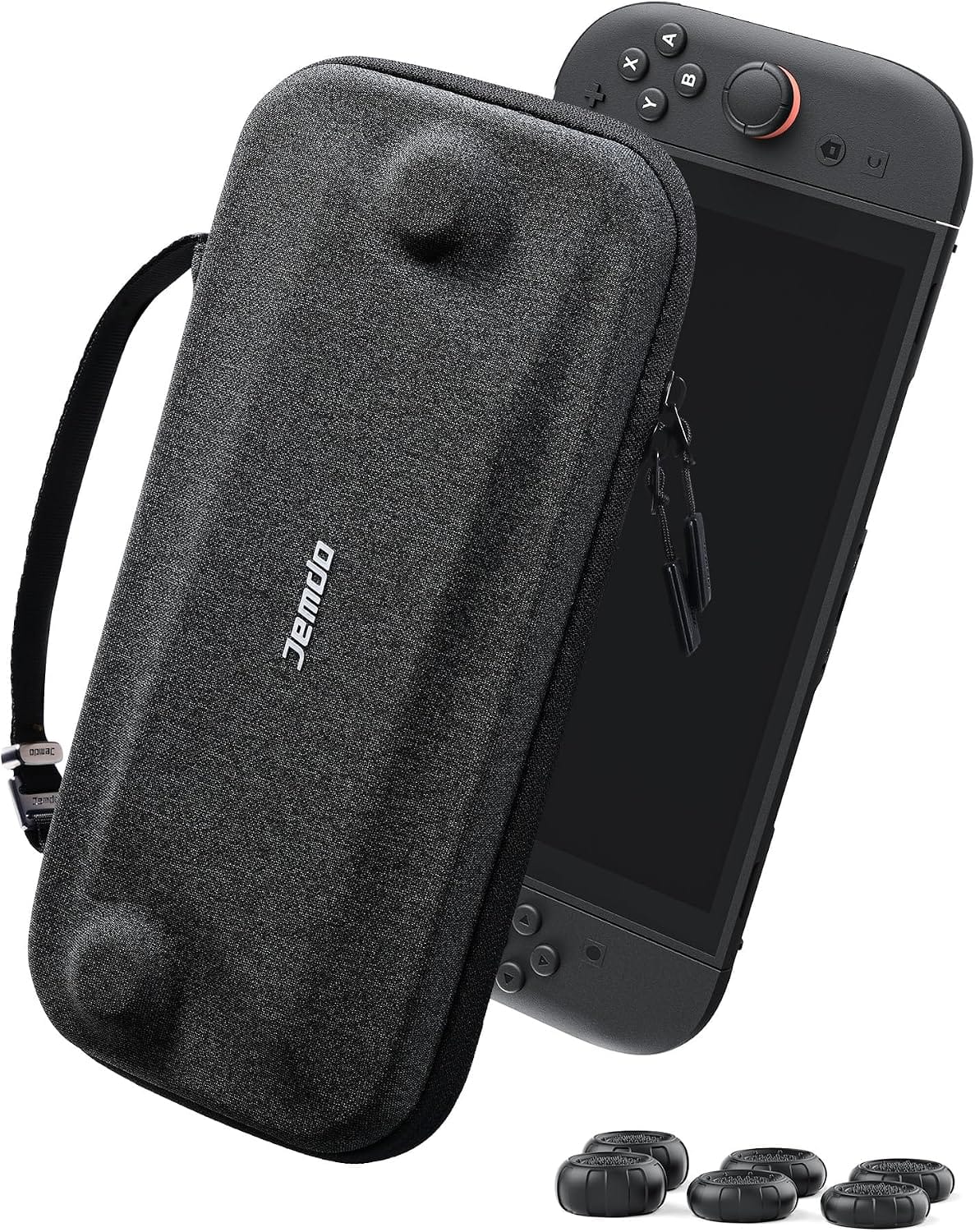 Switch 2 ultra-slim hard EVA carrying case in black with 12 game card slots