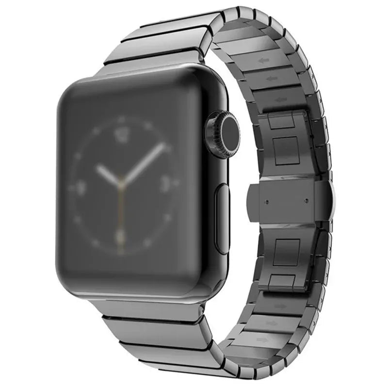 Apple Watch Stainless Steel Link Band 2026: Metal Bracelet in 41mm and 45mm With Butterfly Clasp - Gorilla Cases
