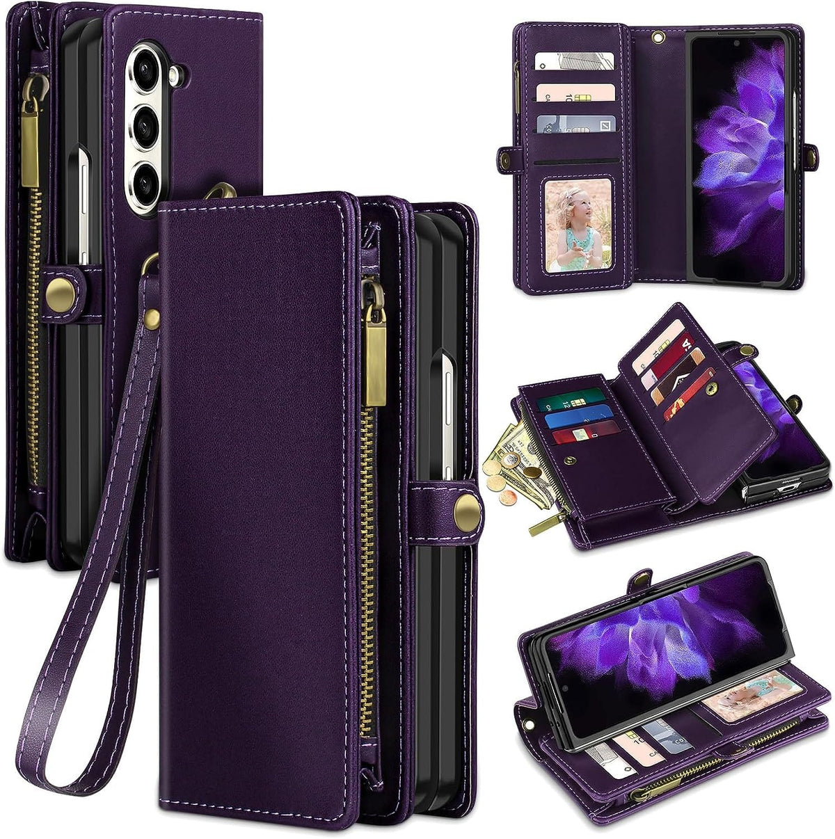 Best Galaxy Z Fold 5 Wallet Case 2026: 360 Leather Folio With Magnetic Closure and Wrist Strap - Gorilla Cases