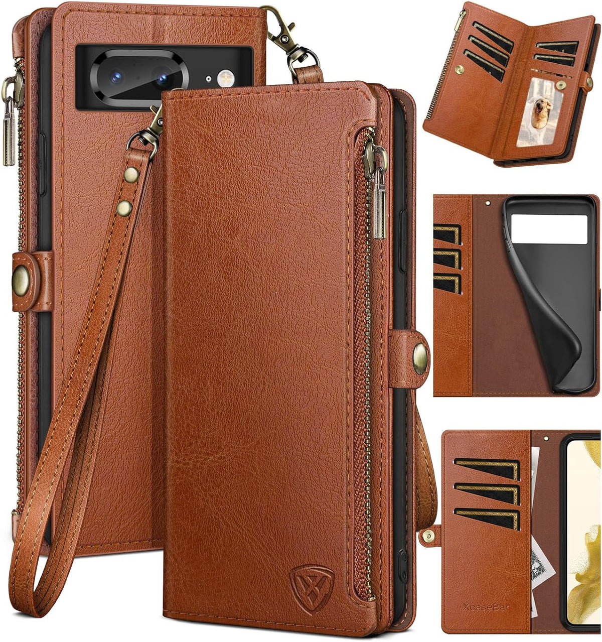 Best Google Pixel 8 Wallet Case 2026: Zipper Card Holder Shockproof Folio - Gorilla Cases