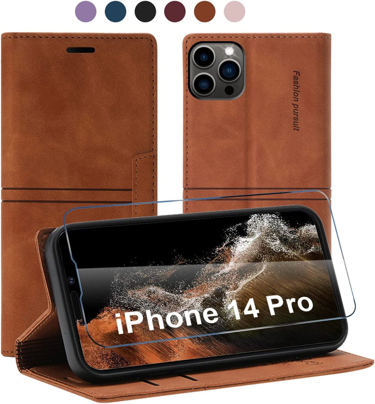 Best iPhone 14 Pro Wallet Case 2026: Leather Card Holder Kickstand Folio - Gorilla Cases