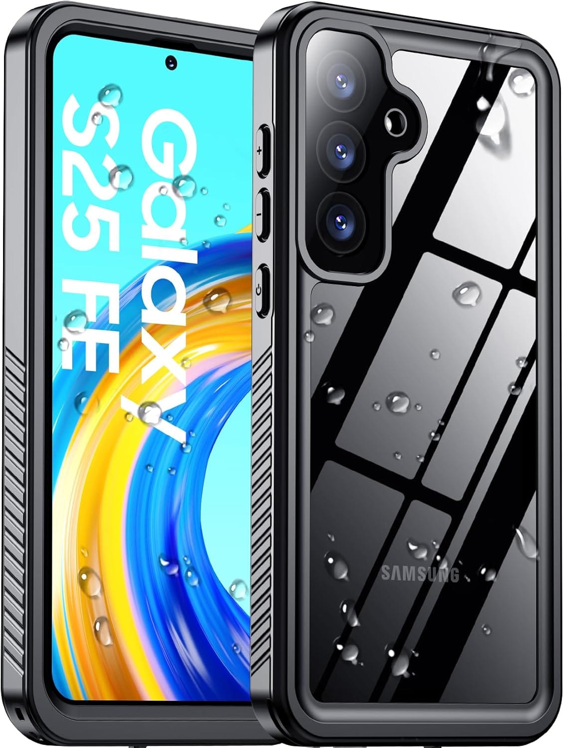 Galaxy S25 Plus IP68 waterproof case with built-in screen guard