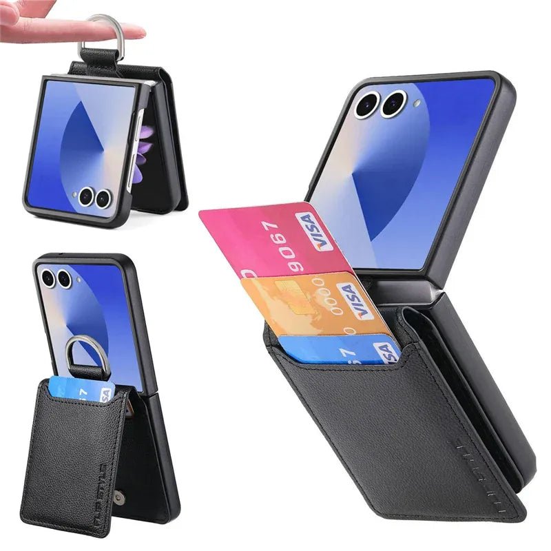 Galaxy Z Flip 8 Card Holder Ring Case – Black - Gorilla Cases